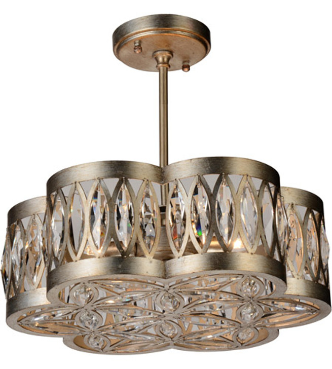 6 Light  Chandelier with Champagne finish