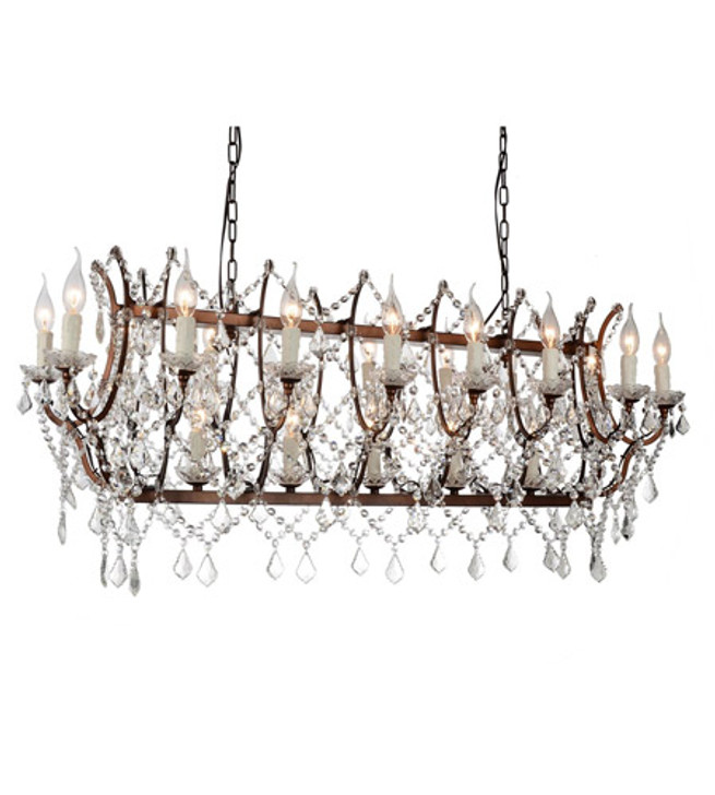 21 Light Up Chandelier with Light Brown finish