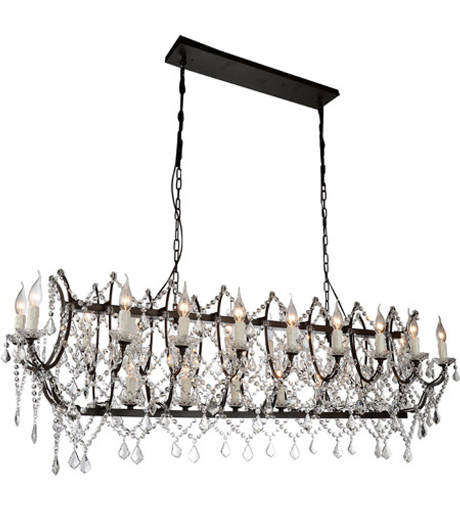 24 Light Up Chandelier with Dark Brown finish