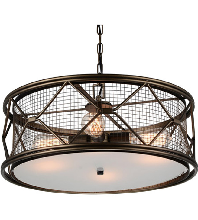 4 Light  Chandelier with Light Brown finish