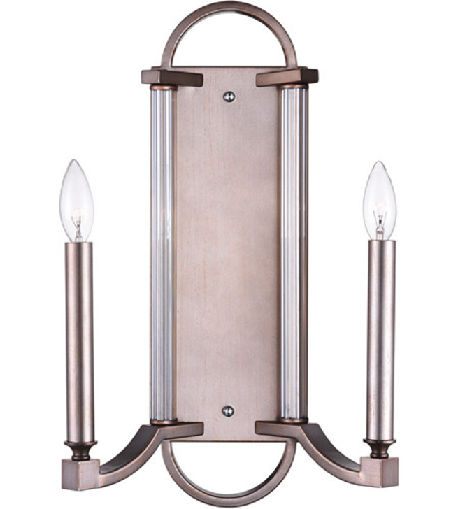 2 Light Wall Sconce with Brownish Silver finish