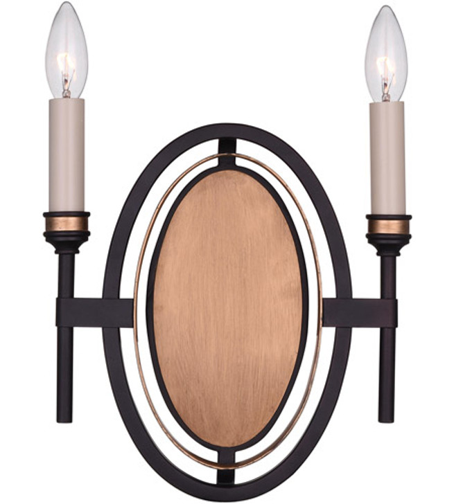 2 Light Wall Sconce with Golden Brown finish