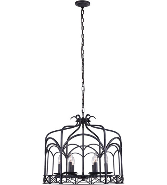 6 Light Up Chandelier with Grayish Brown finish