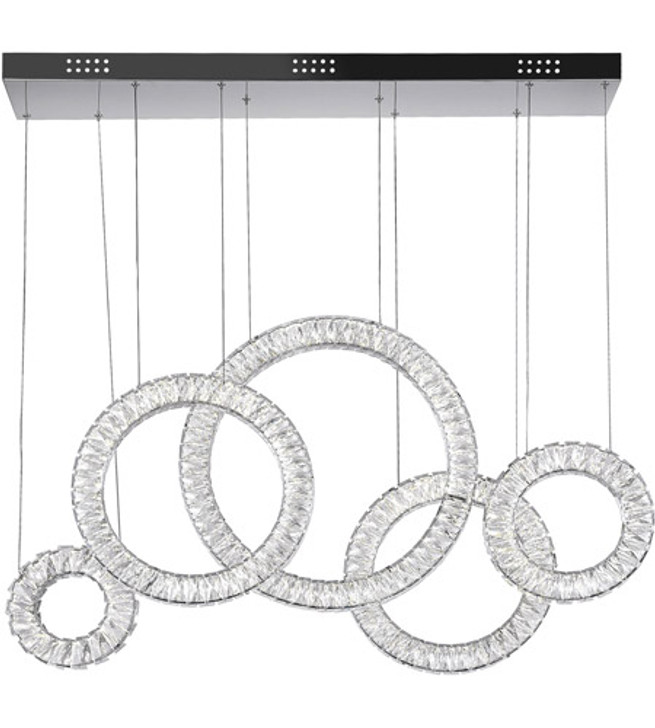 LED Chandelier with Chrome Finish 1046P43-5-601-RC