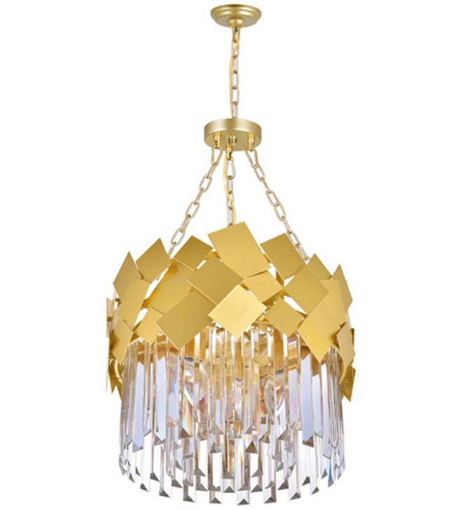 4 Light Down Chandelier with Medallion Gold Finish 1100P16-4-169