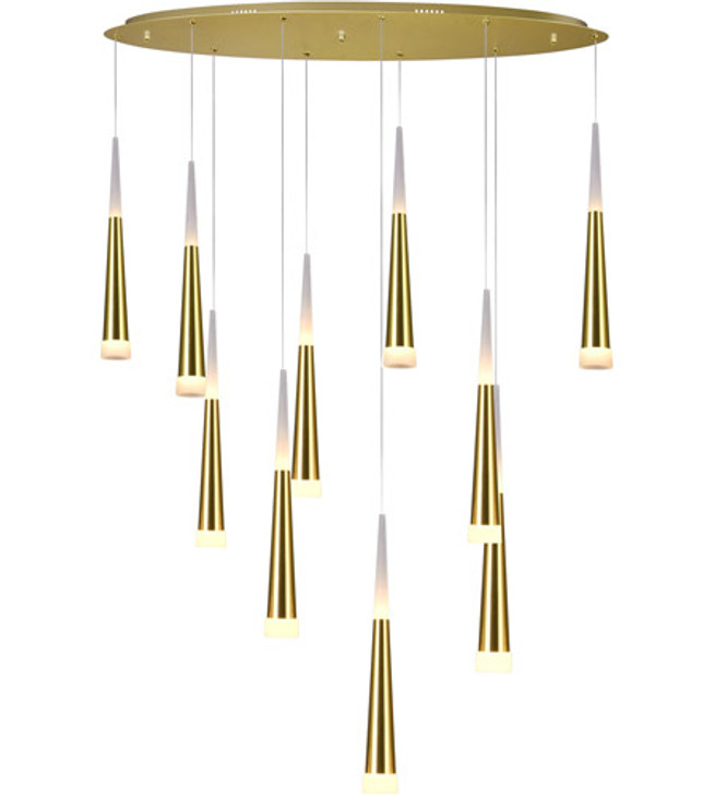 LED Multi Light Pendant with Gold Leaf Finish 1103P40-10-619