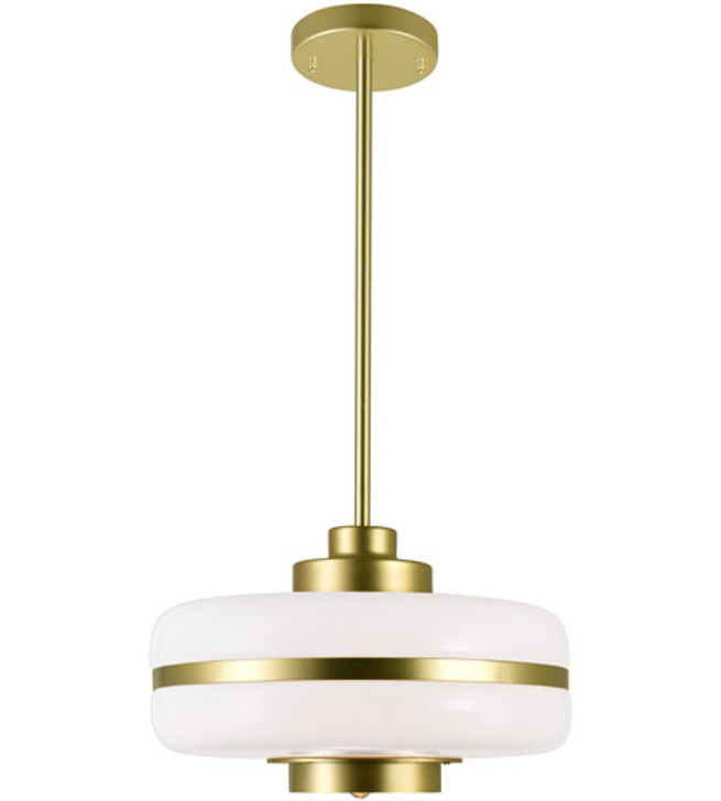 1 Light Down Pendant with Pearl Gold Finish 1143P12-1-270