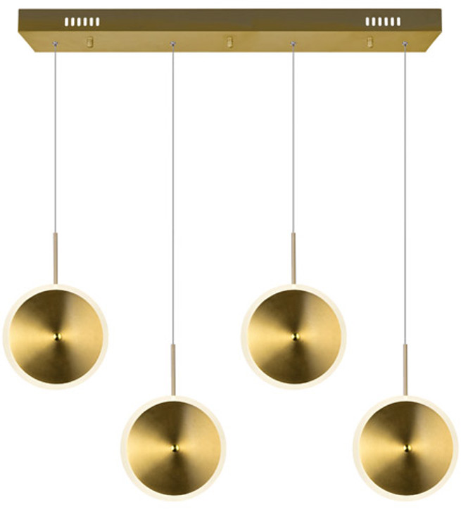 LED Island/Pool Table Chandelier with Brass Finish 1204P30-4-625