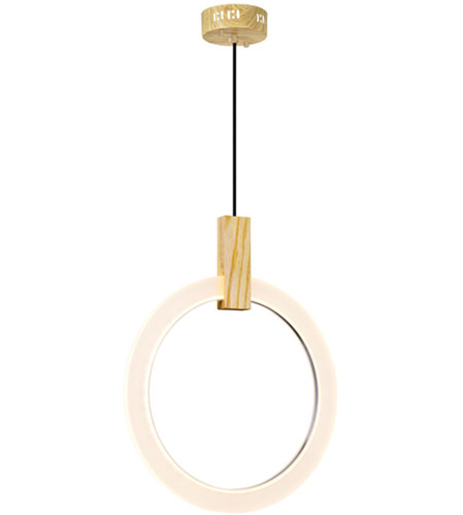 LED Pendant with White Oak Finish 1214P16-1-236