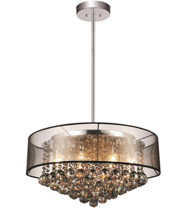 9 Light Drum Shade Chandelier with Chrome finish 5062P20C (Smoke + BK)