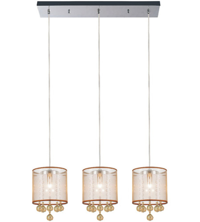 3 Light Multi Light Pendant with Chrome finish 5062P24C-3 (Chp + G)