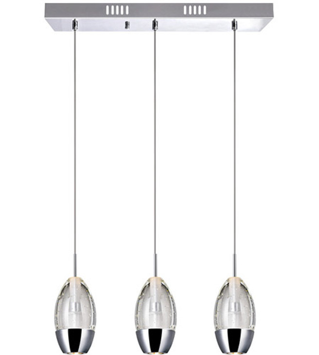 3 Light Multi Light Pendant with Chrome finish 5077P16C-RC