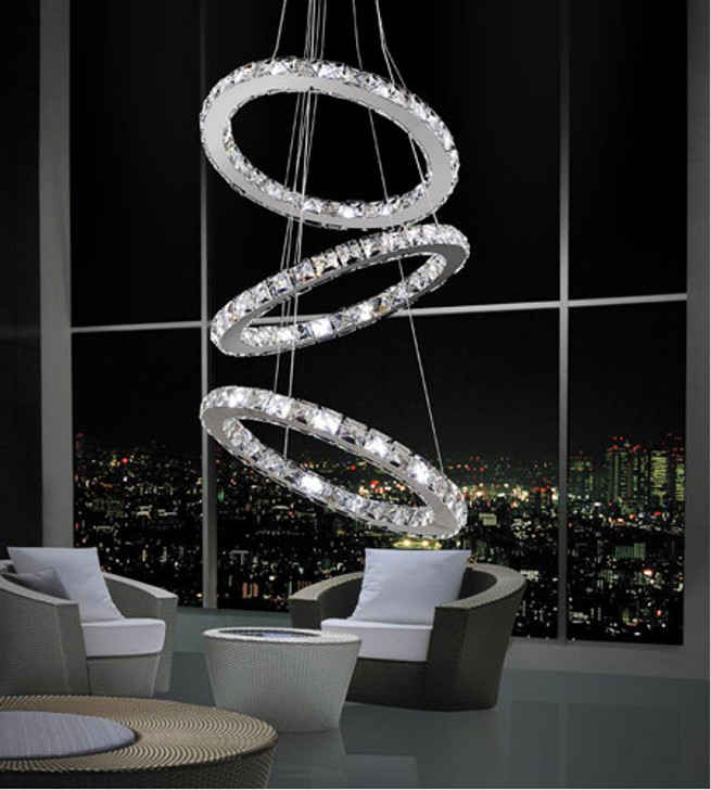 LED  Chandelier with Chrome finish 5080P16ST-3R