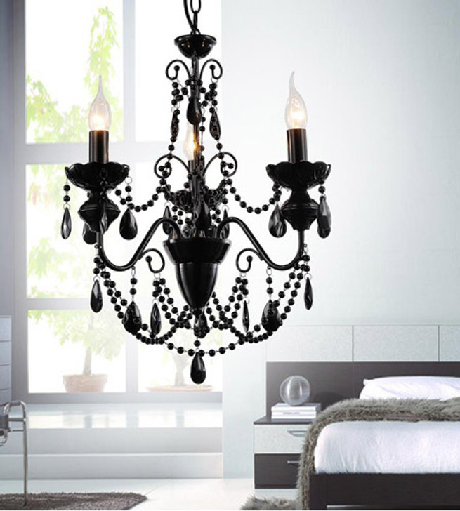 3 Light Up Chandelier with Black finish 5095P16B-3