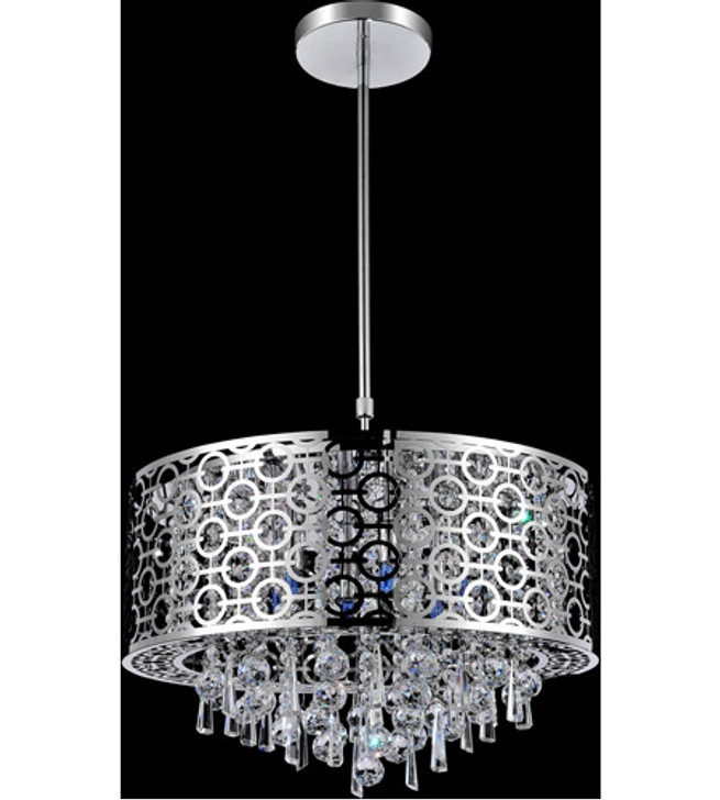 8 Light Drum Shade Chandelier with Chrome finish 5430P23ST-R