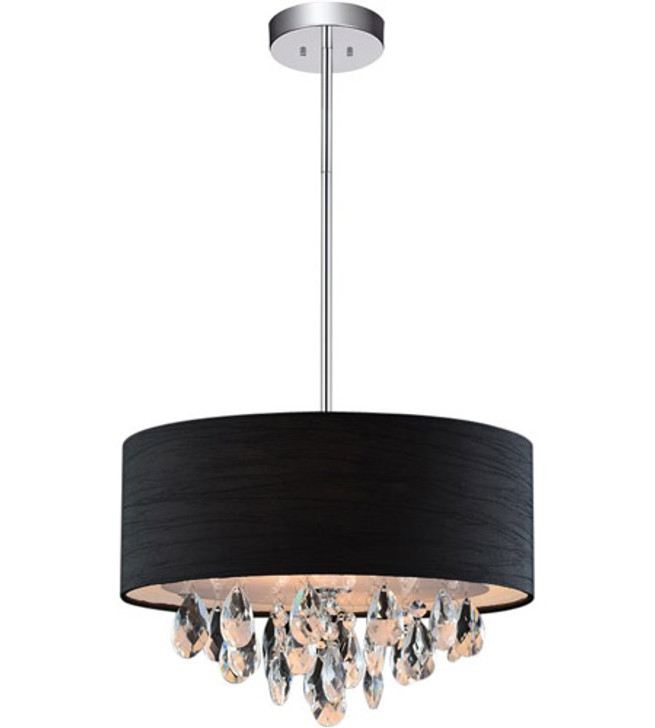 3 Light Drum Shade Chandelier with Chrome finish 5443P14C (Black)