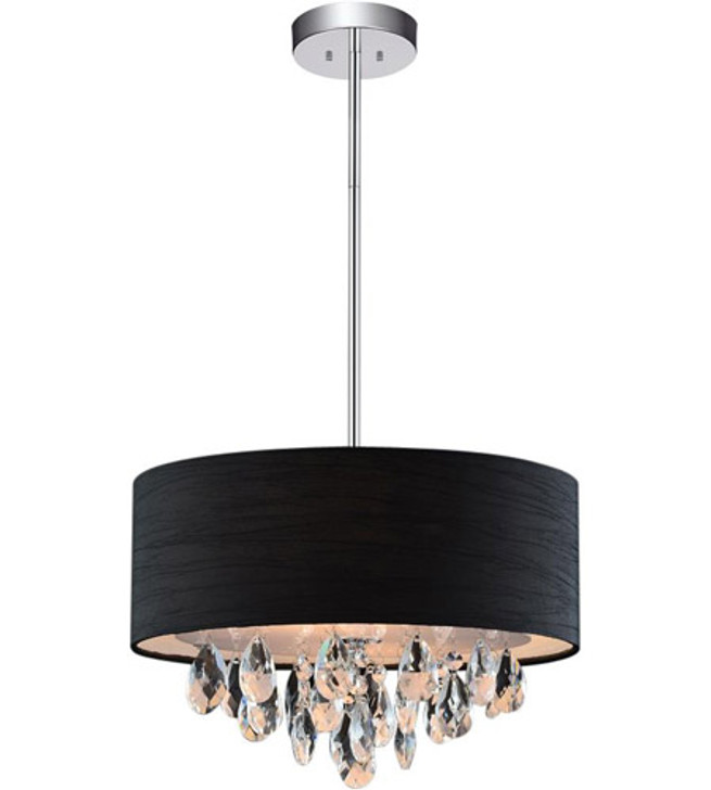 4 Light Drum Shade Chandelier with Chrome finish 5443P18C (Black)