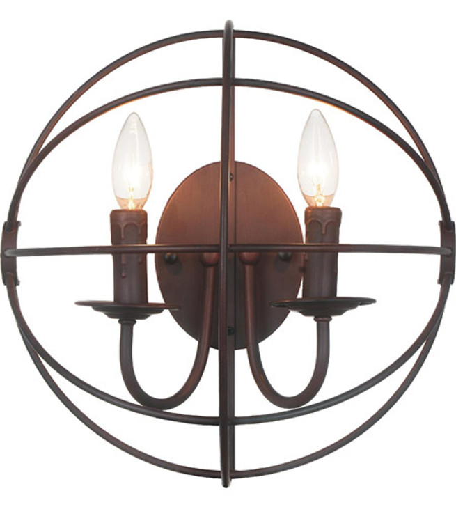 2 Light Wall Sconce with Brown finish 5464W14DB-2