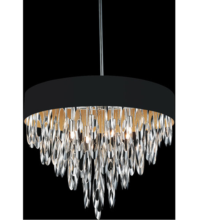 8 Light Drum Shade Chandelier with Chrome finish 5534P23C Black