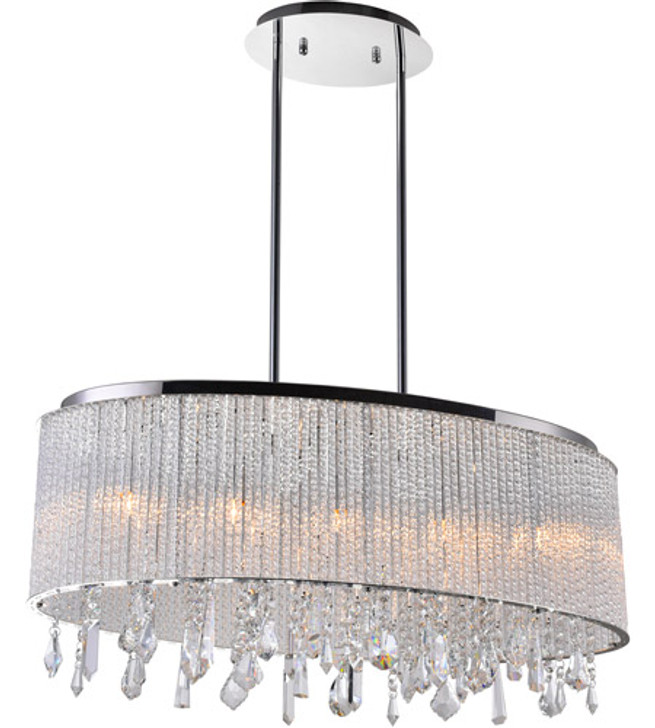 5 Light Drum Shade Chandelier with Chrome finish 5562P26C-O Clear
