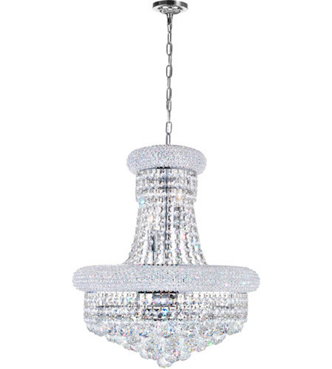 8 Light Down Chandelier with Chrome finish 8001P18C