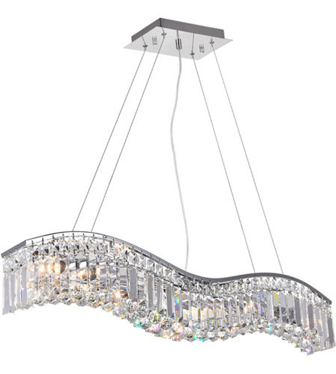 5 Light Down Chandelier with Chrome finish 8004P30C-A (Clear)