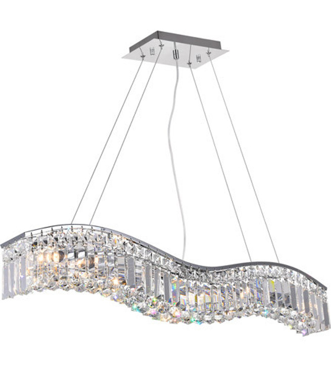7 Light Down Chandelier with Chrome finish 8004P36C-A (clear)