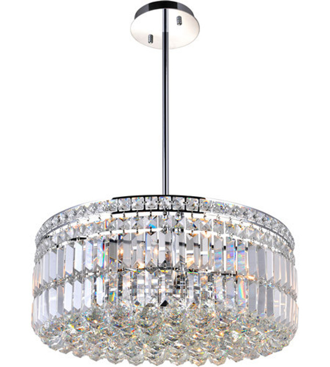 8 Light Down Chandelier with Chrome finish 8006P20C-R