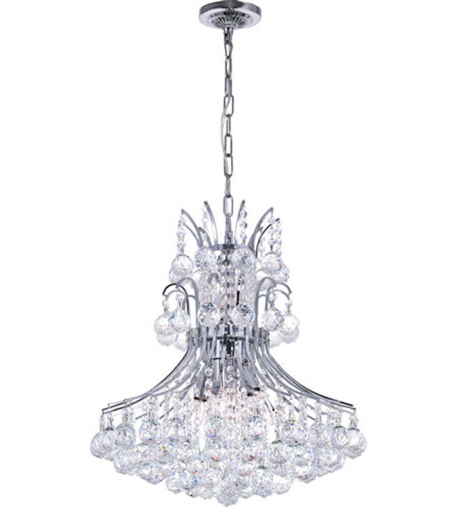 8 Light Down Chandelier with Chrome finish 8012P20C