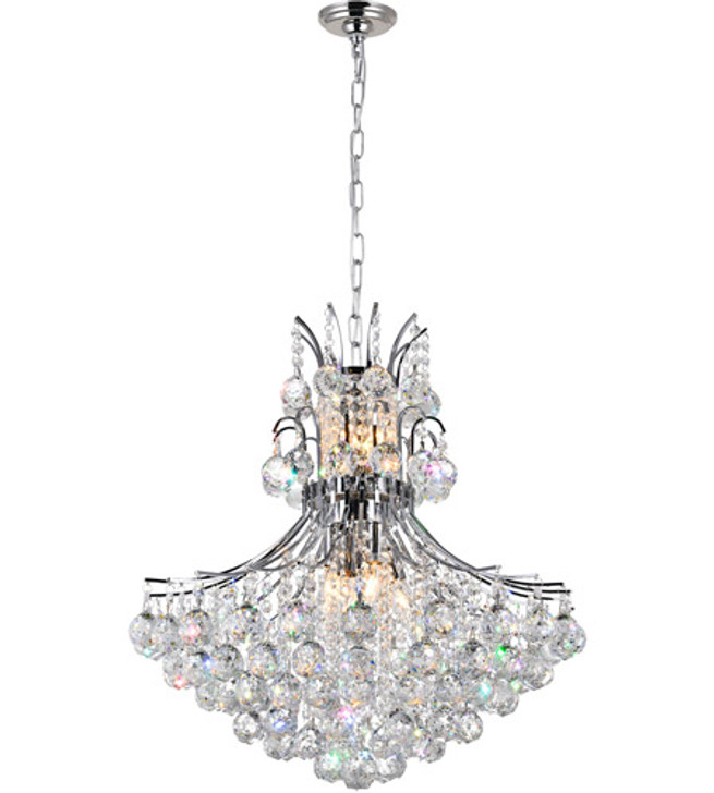 10 Light Down Chandelier with Chrome finish 8012P24C