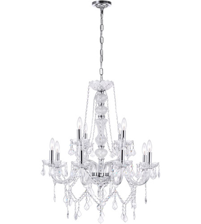 12 Light Down Chandelier with Chrome finish 8023P30C