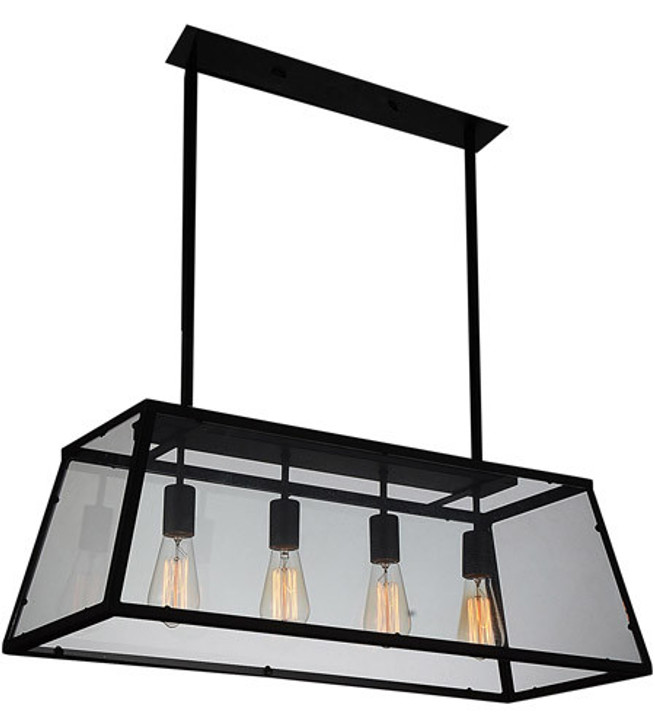 4 Light Down Chandelier with Black finish 9601P31-4-101