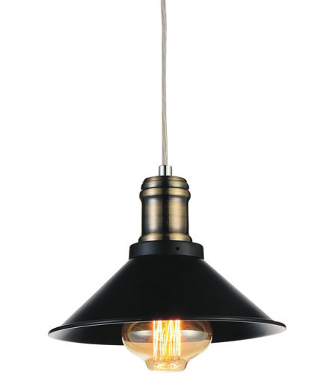 1 Light Down Mini Pendant with Black finish 9605P8-1-101