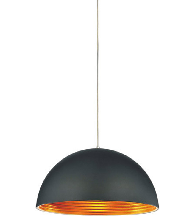 1 Light Down Pendant with Black finish 9629P16-1-101