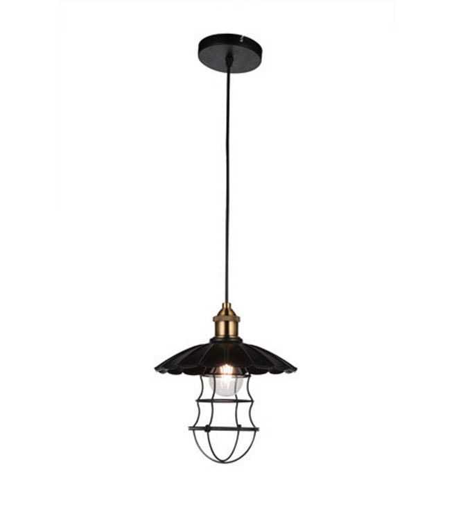 1 Light Down Mini Pendant with Black finish 9640P10-1-101