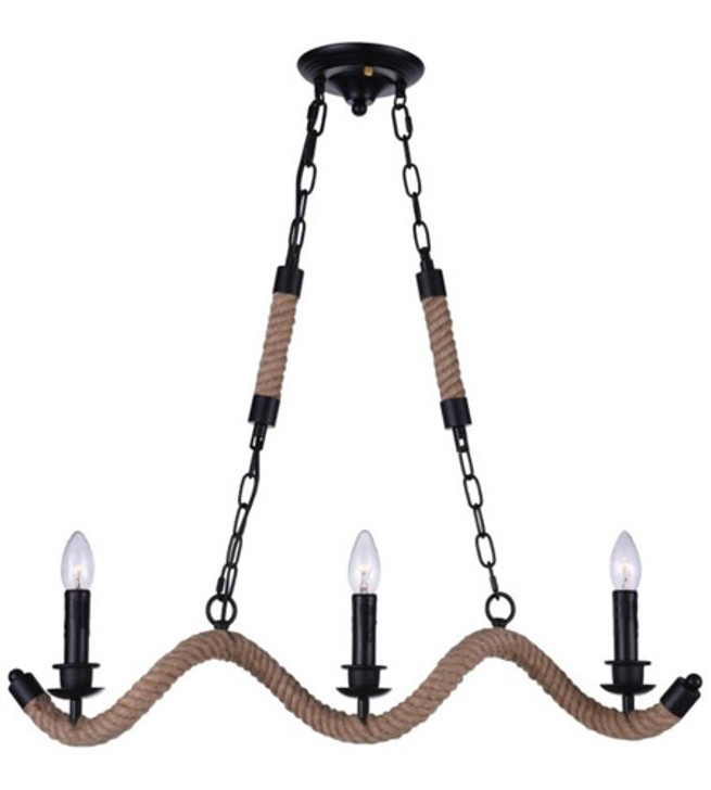 3 Light Up Chandelier with Black finish 9740P29-3-101