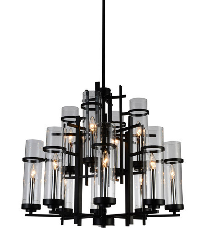 12 Light Up Chandelier with Black finish 9827P30-12-101-A