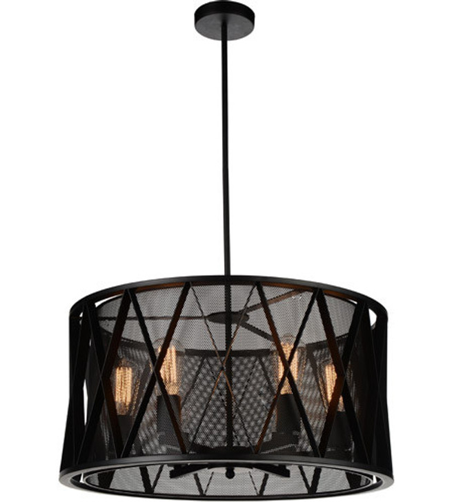 4 Light Up Chandelier with Black finish 9889P20-4-101