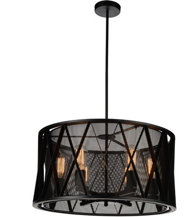 6 Light Up Chandelier with Black finish 9889P24-6-101