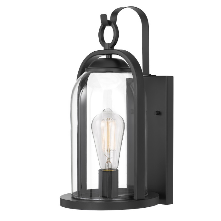 Essex 15 In 1- Light Matte Black Outdoor Wall Sconce with Bell-shaped Design