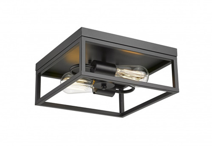 Canada 2 Light 12 inch Black Flush Mount Ceiling Light