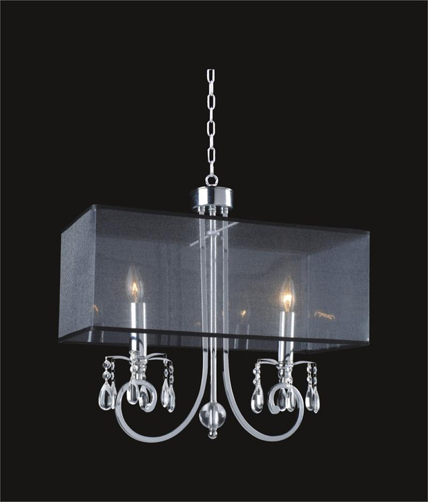 2 Light Crystal Chandelier With Black Shade KL-41052-2010