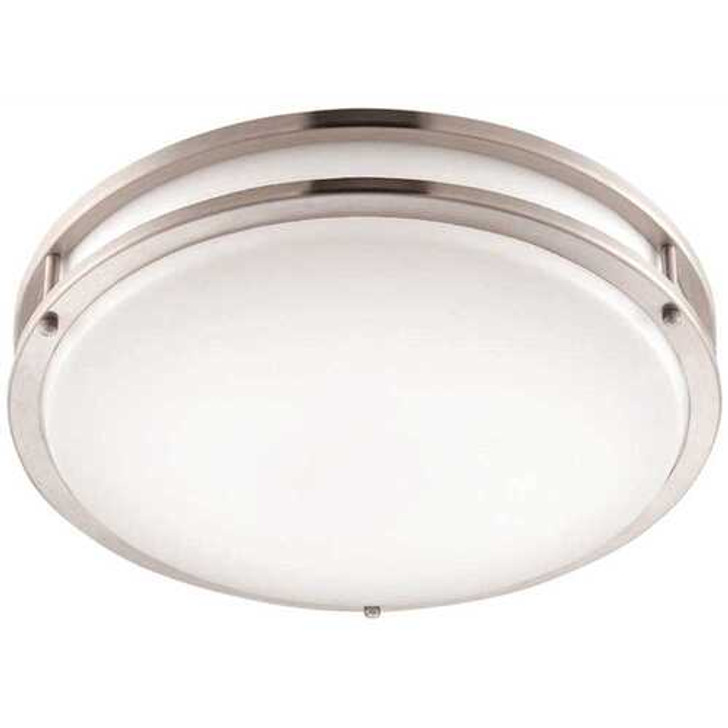 10 in. Brushed Nickel Integrated Selectable LED CCT Round Flush Mount Light EV1410C3C-35