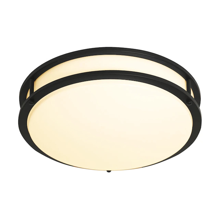 10 in. Matte Black Integrated Selectable LED CCT Round Flush Mount Light EV1410C3C-43