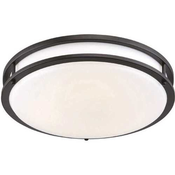 14 in. Bronze Integrated Selectable LED CCT Round Flush Mount Light EV1414C3C-34