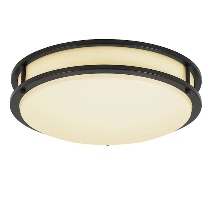 16 in. Bronze Integrated Selectable LED CCT Round Flush Mount Light EV1416C3C-34