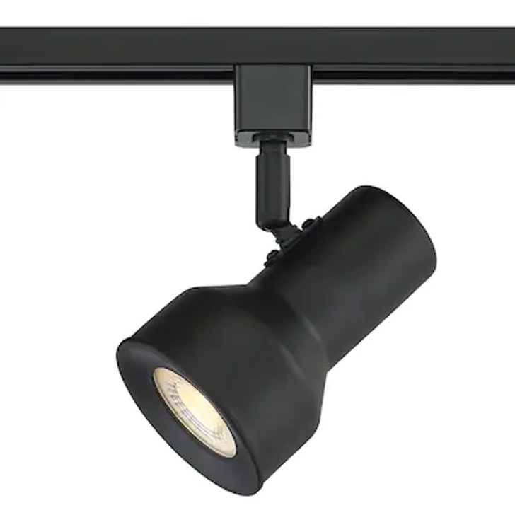 Medium 1-Light Solid Black Step Cylinder Integrated LED Track Lighting Head EVT1031D3A-05