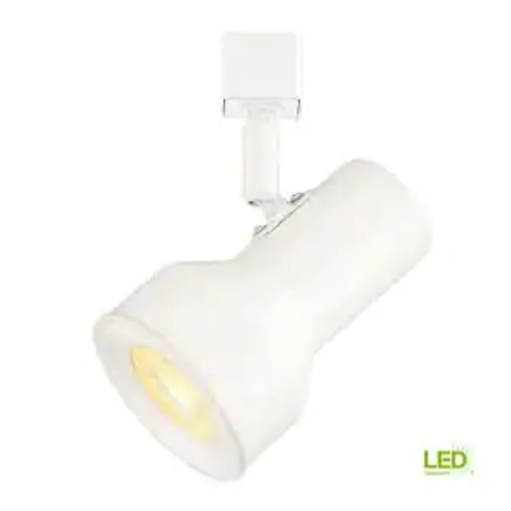 Medium 1-Light Solid White Step Cylinder Integrated LED Track Lighting Head EVT1031D3A-06