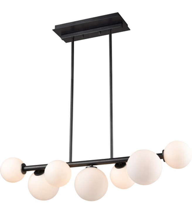Alouette 7 Light Linear Graphite with Half Opal Glass Finish