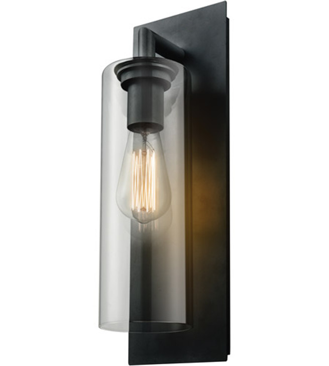 Barker Outdoor Sconce Black with Clear Glass Finish